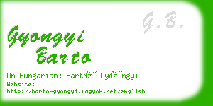 gyongyi barto business card